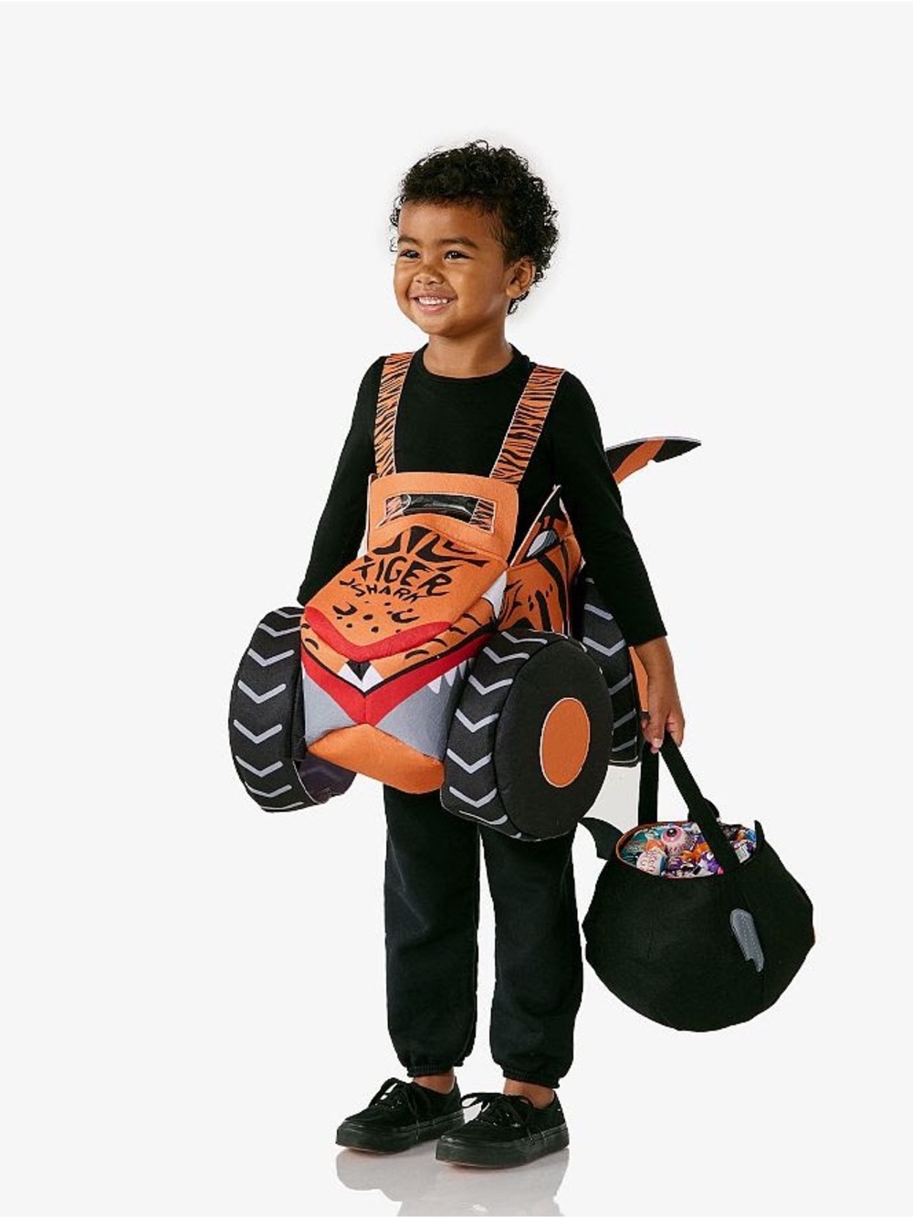 Pottery Barn Kids Hot Wheels Tiger Shark Monster Truck Costume - Orange & Black